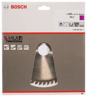 Пильный диск Multi Material 190 x 30 x 2,4 mm, 54 2608640509